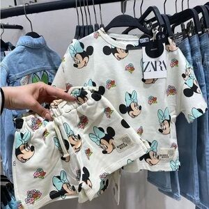 ZARA Toddler Girl Disney Minnie Mouse Matching Set Size 3 years